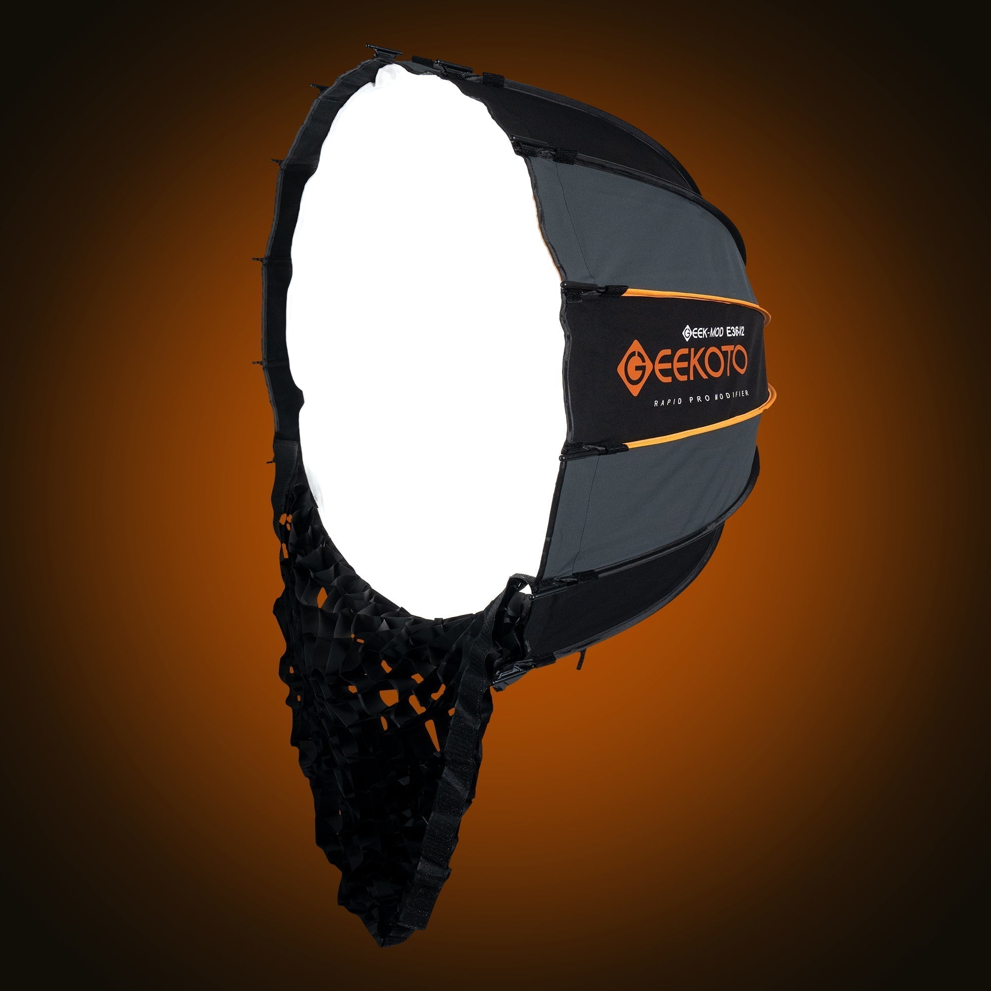 Geekoto E36 V2 36-inch Fold-Flat deep softbox with front diffuser and removable grid