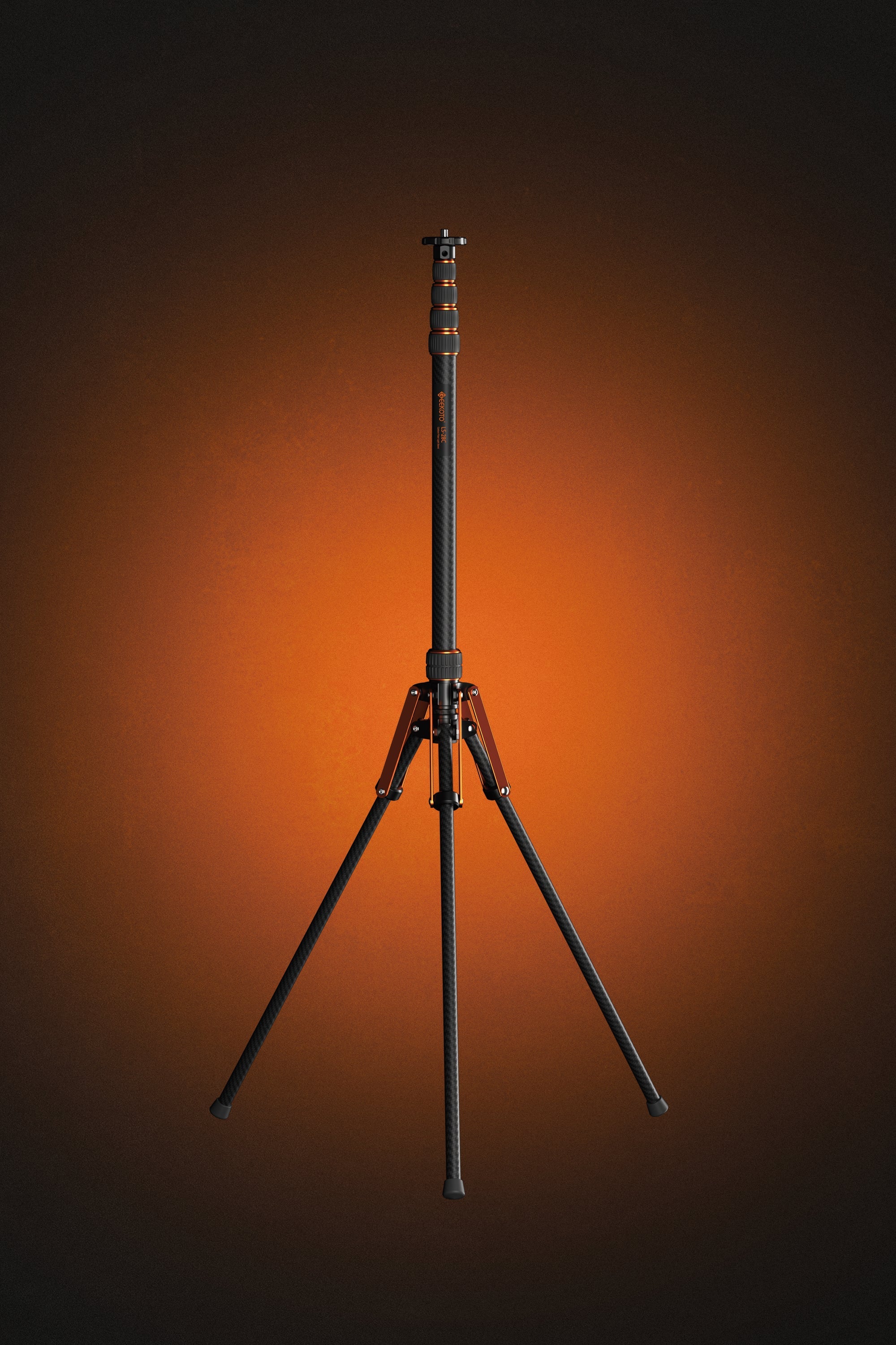 Geekoto LS-28C carbon fiber light stand fully extended against a studio backdrop
