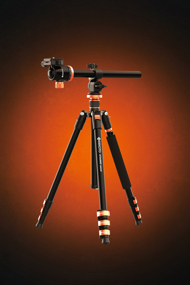 Geekoto AT24 ANG tripod with center column extended horizontally
