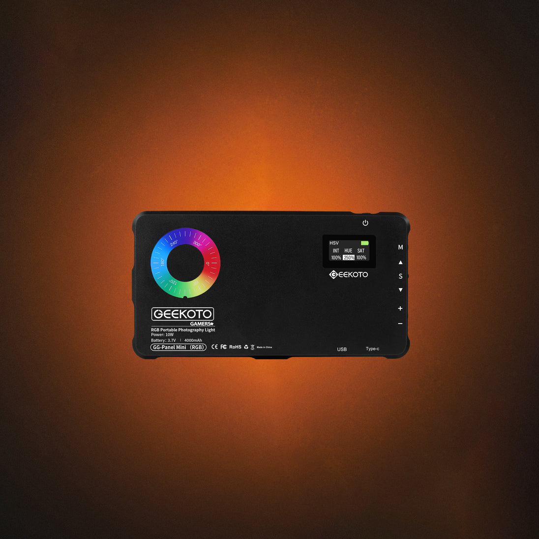 Geekoto GG-Mini Panel compact creator light rear view