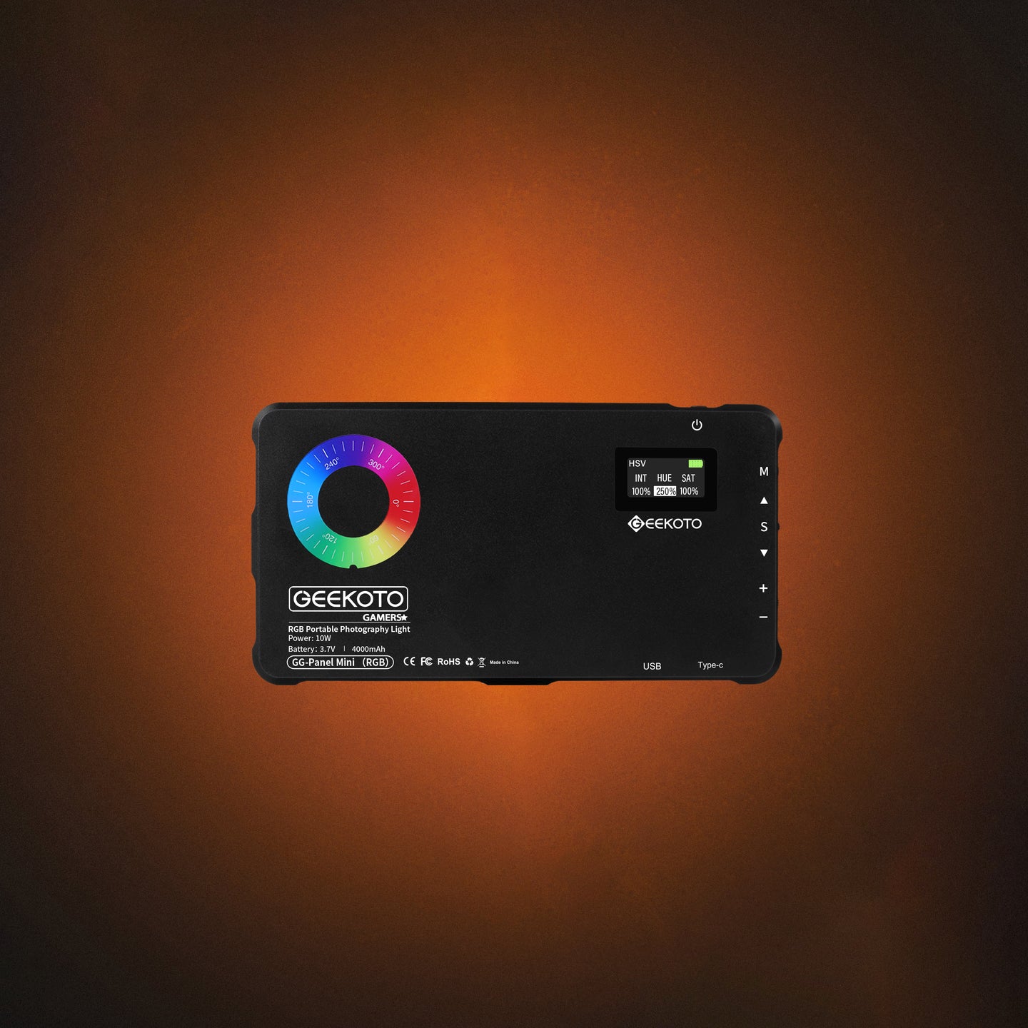Geekoto GG-Mini Panel compact creator light rear view