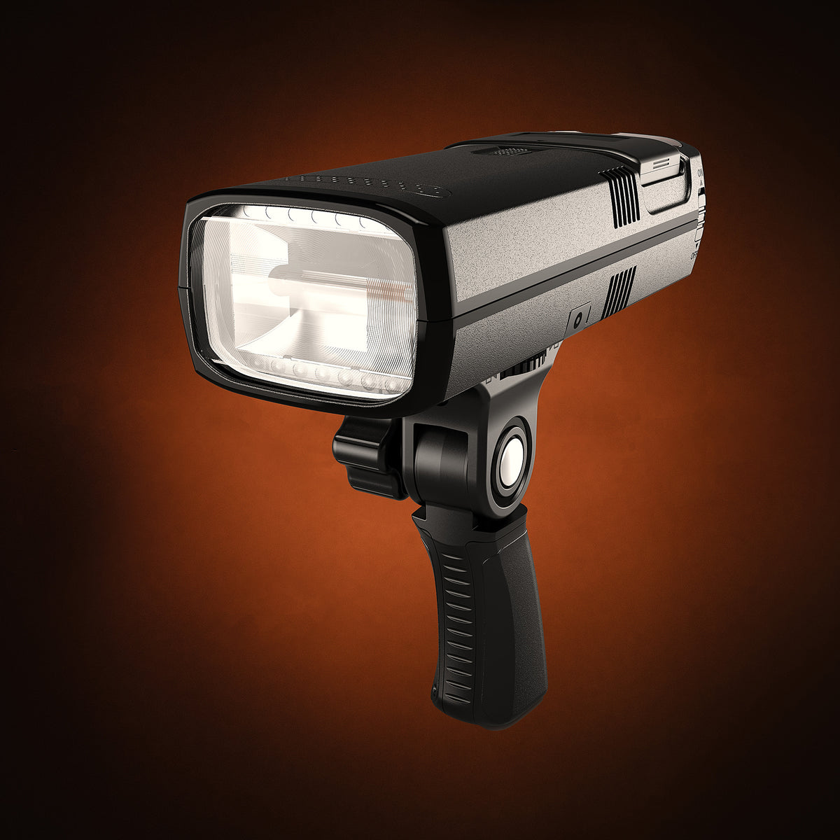 Geekoto GT200 portable 200Ws flash mounted on its pistol-grip handle