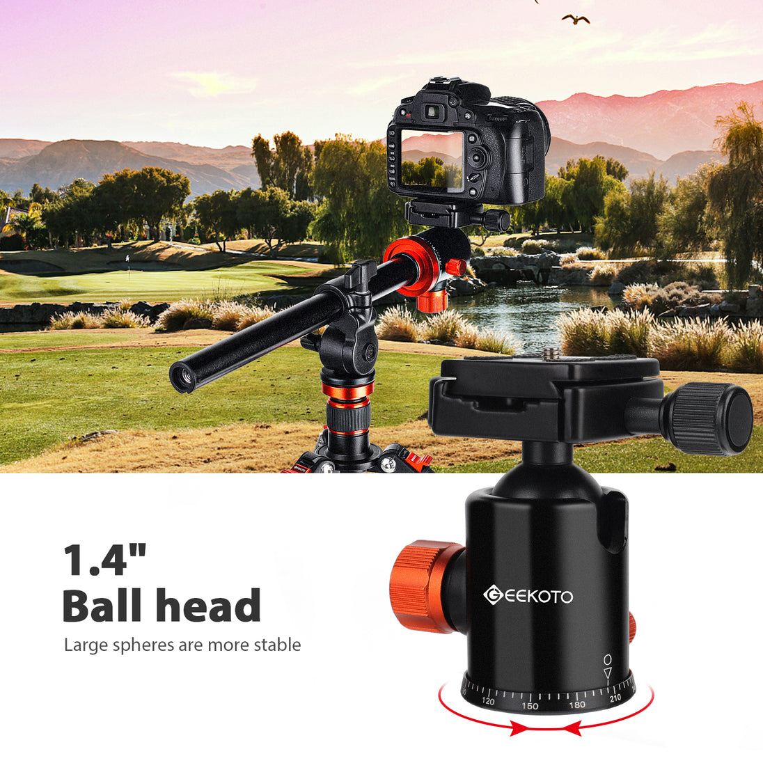 Geekoto AT24 ANG tripod with Arca-type ball head