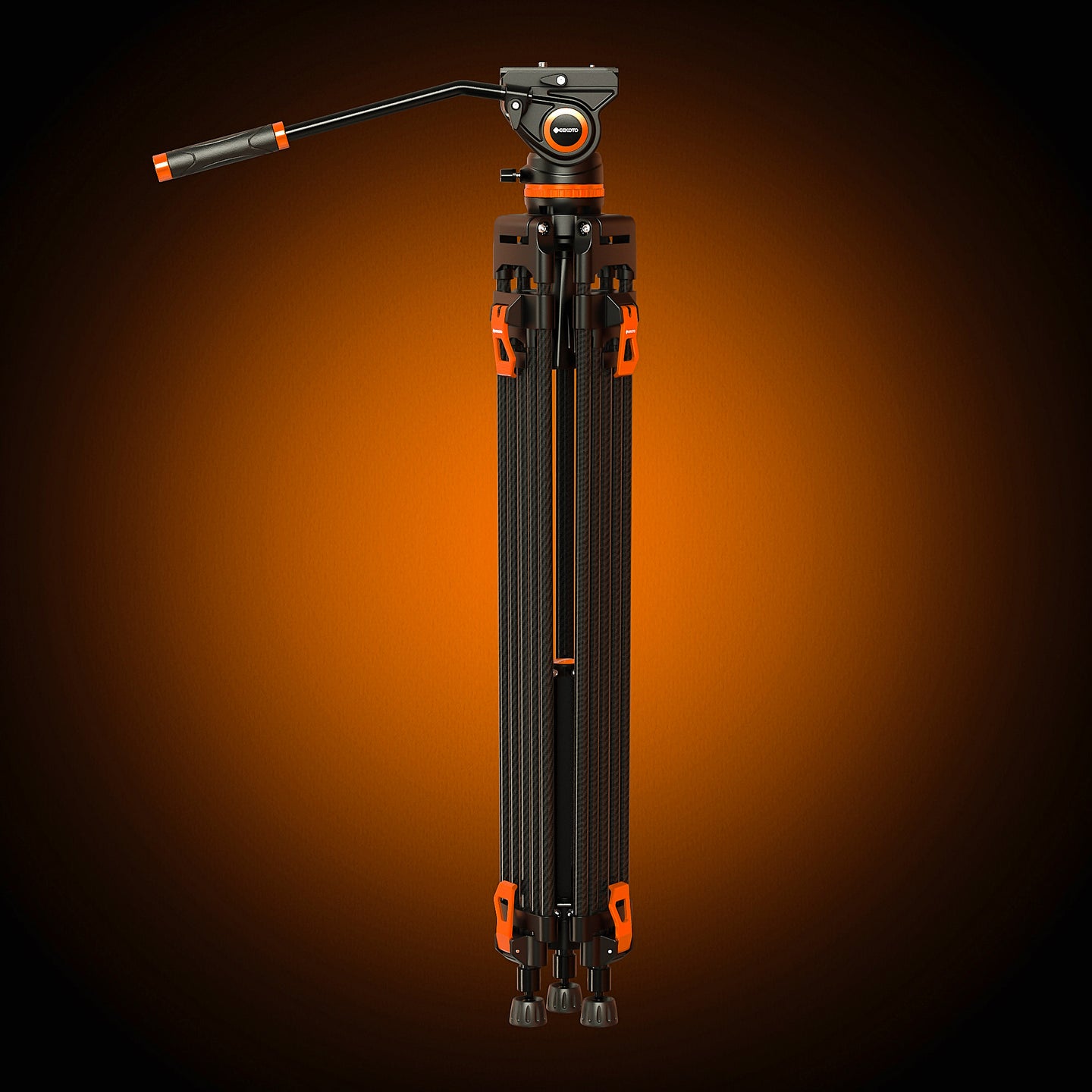 Geekoto DV3 video tripod folded for transport