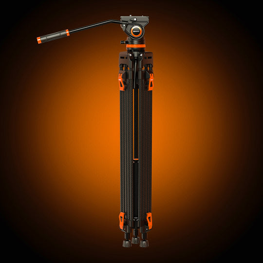 Geekoto DV3 video tripod folded for transport