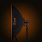 Geekoto GEEK-MOD SQ54 54 x 20-inch rapid-deploy strip softbox shown fully opened for studio lighting