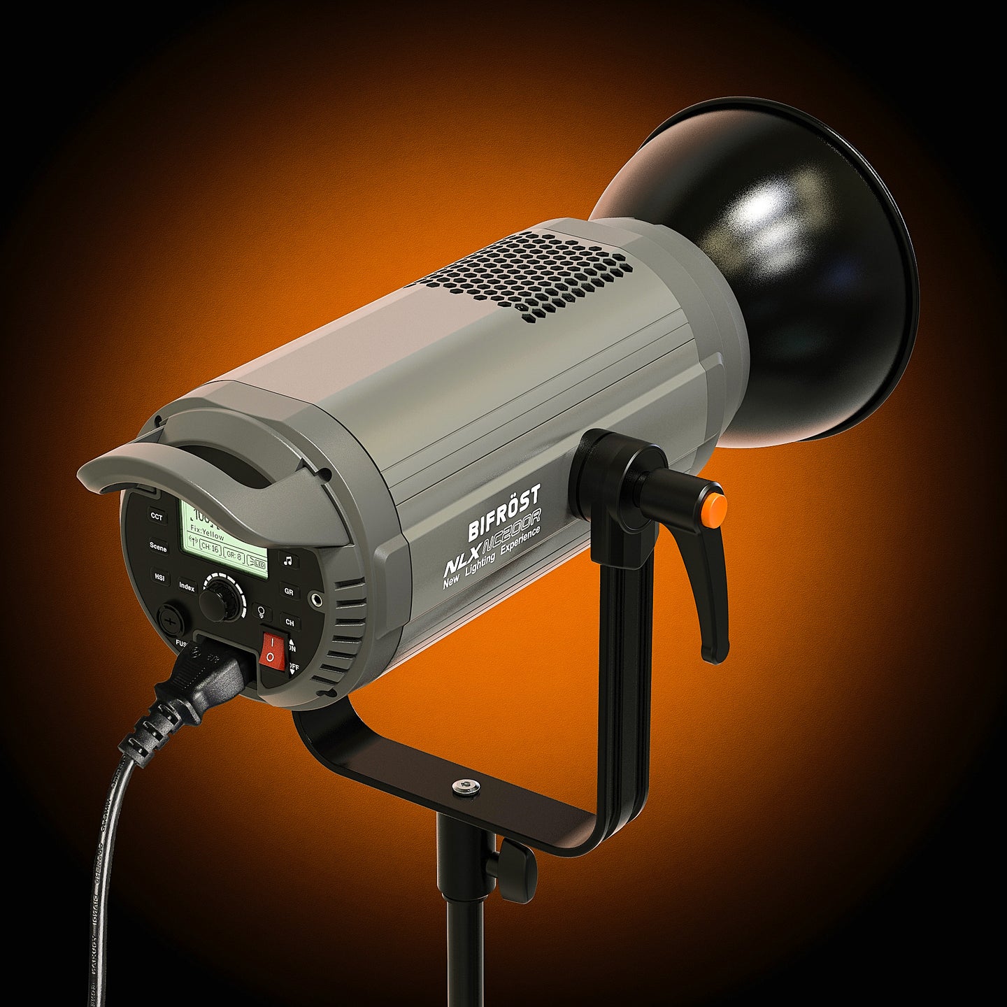 Geekoto NC200R COB light with reflector attached