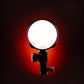 Geekoto NLX280 280Ws battery-powered off-camera strobe front view with frosted cover and modeling light on