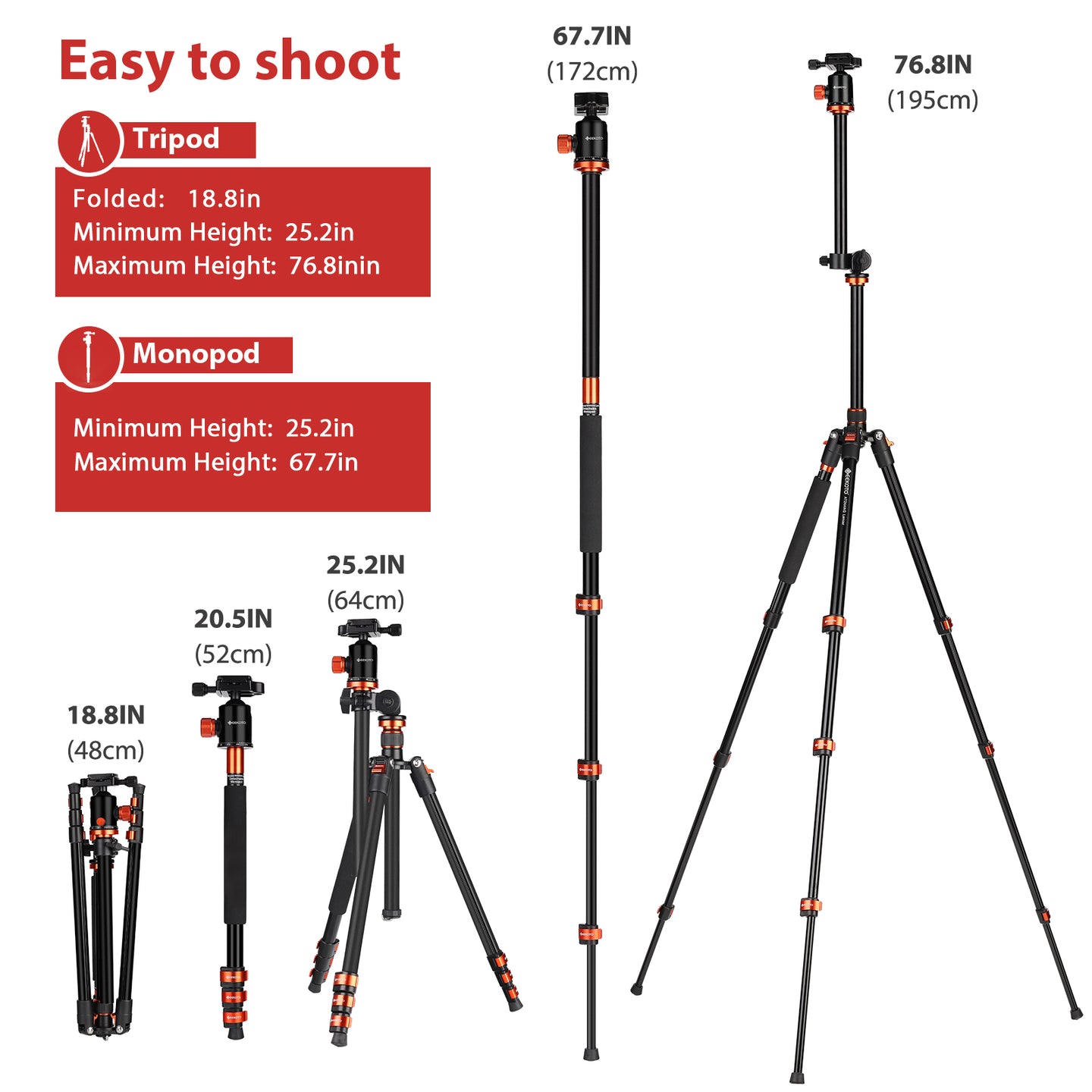 Geekoto AT24 ANG tripod converted into monopod